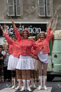 france mature allg aurillac france august dress parade mature majorettes part international stock photo