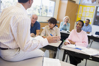 mature teacher depositphotos mature students their teacher classroom stock photo