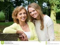 mature and young portrait happy mature female together young woman close royalty free stock photography