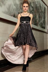 mature black product mature black spaghetti strap high low beaded embroidered skirt prom dress