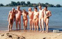 mature group mature nudist group beach naturist