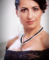 mature lingerie blanarum mature woman portrait black lingerie focus necklace photo
