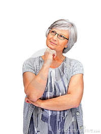 mature old mature old female day dreaming white background stock photography