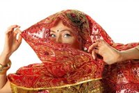 mature red wisky mature woman traditional rich red indian costume photo