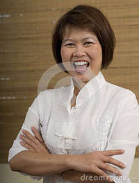 mature asian happy asian woman mature laughing royalty free stock